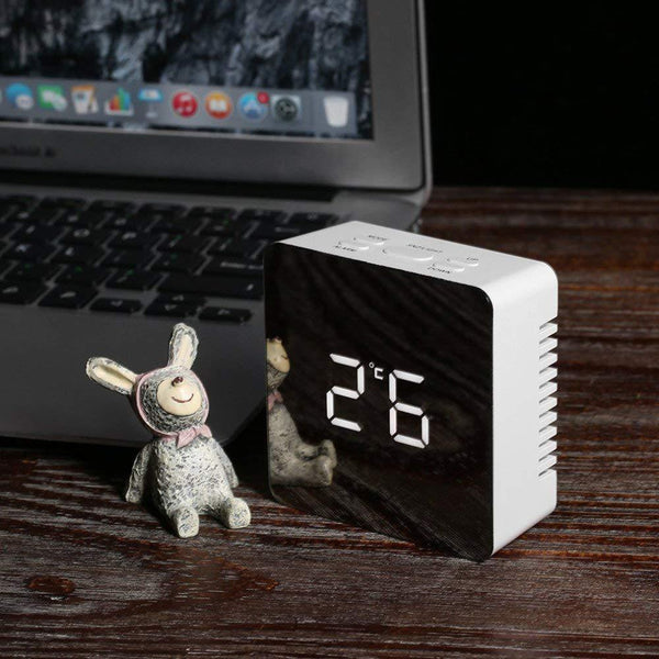 Digital LED multi-function mirror clock