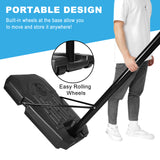 Portable Basketball Hoop Backboard System Stand Height Adjustable 6.5ft - 10ft with 44 Inch Backboard and Wheels for Adults Teens Outdoor Indoor Basketball Goal Game Play Set