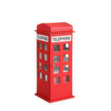 11.5&quot; Tall Leather Jewelry Box, British Telephone Design, Red