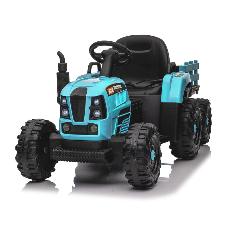 Ride on Tractor with Trailer,12V Battery Powered Electric Tractor Toy w/Remote Control,electric car for kids,Three speed adjustable,Power display, USB,MP3 ,Bluetooth,LED light,Two-point safety belt