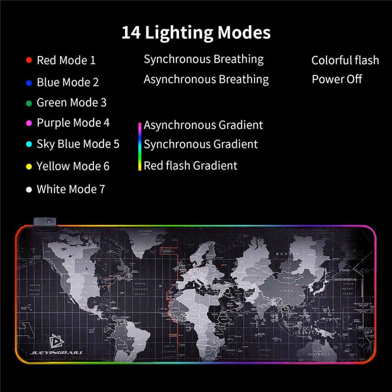لوحة ماوس الألعاب Dragon RGB مع خريطة العالم