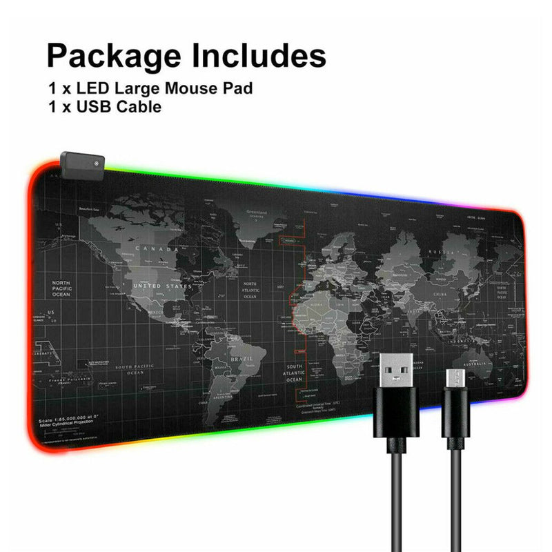 لوحة ماوس الألعاب Dragon RGB مع خريطة العالم