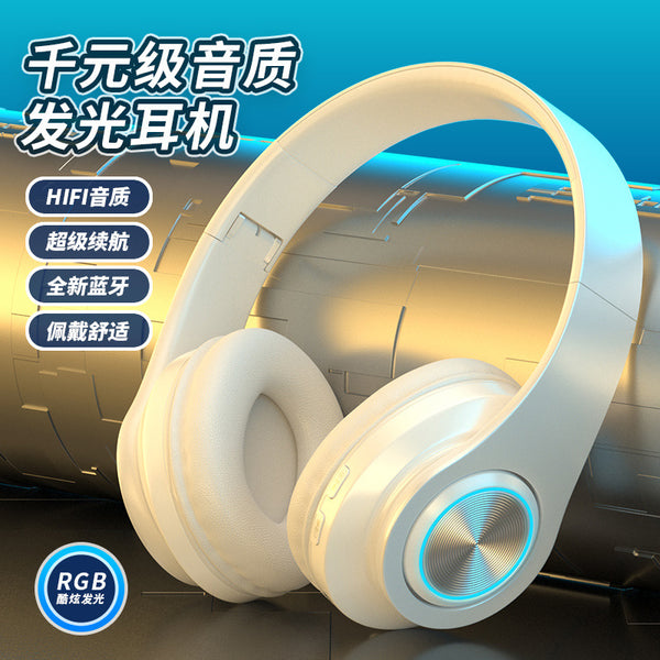 Cross-border Explosions Luminous Bluetooth Headset Headset Bass Mobile Phone Wireless Sports Game Gift Headset Manufacturers