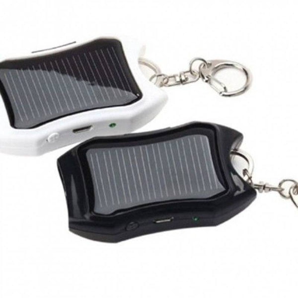 Solar Outdoor Charging Treasure Portable Hand Holding One For Two Keychain With Flashlight Emergency 1200mAh