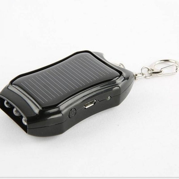 Solar Outdoor Charging Treasure Portable Hand Holding One For Two Keychain With Flashlight Emergency 1200mAh