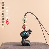 Safe Voyage Deer Car Key Chain Sandalwood Mobile Phone Chain Pendant Pendant Male And Female Creative Couple Cute Small Gift