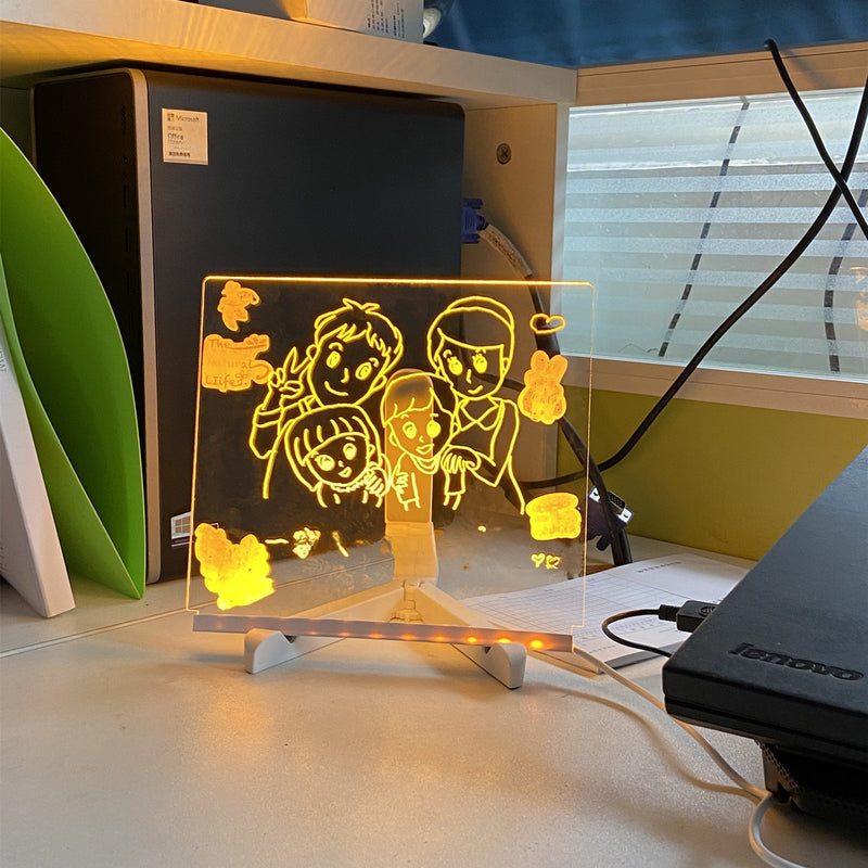 Erasable Diy Acrylic Transparent Message Writing Board Led Blackboard Glowing Advertising Board Fluorescent