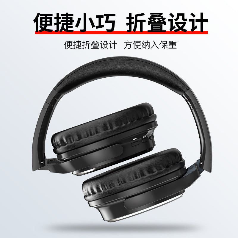 Shake The Same Retro Headset Bluetooth Headset Card Folding Music Wireless Noise Reduction Headset Factory Outlet