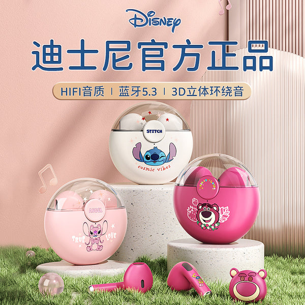 Disney Wireless Bluetooth Headset Q50 New Strawberry Bear Girl Mini Cute Sports Game For Students