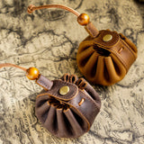 Handmade First-Layer Cowhide Coin Purse Drawstring Coin Bag Men And Women Genuine Leather Small Wallet Students