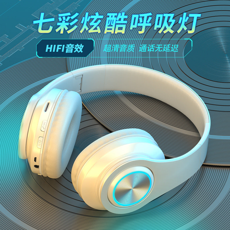 Cross-border Explosions Luminous Bluetooth Headset Headset Bass Mobile Phone Wireless Sports Game Gift Headset Manufacturers