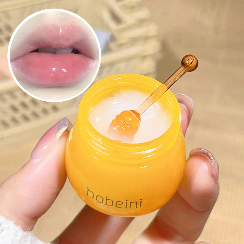 Hydrating Peach & Honey Lip Mask - Long-Lasting Moisture, Soothes Dry