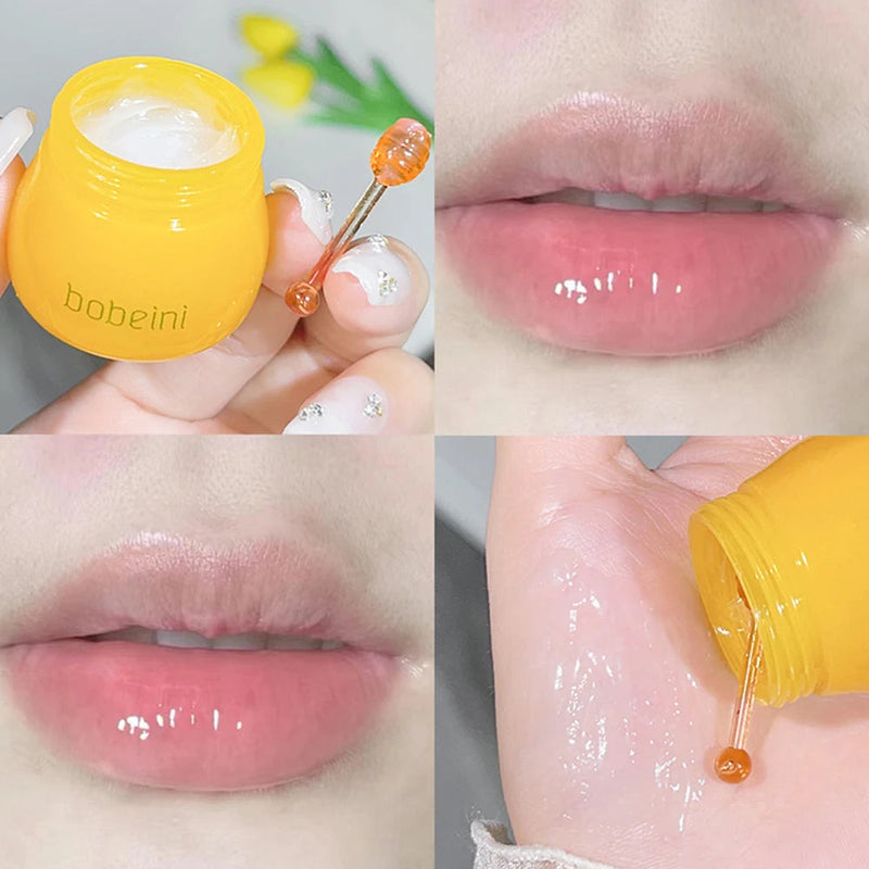 Hydrating Peach & Honey Lip Mask - Long-Lasting Moisture, Soothes Dry