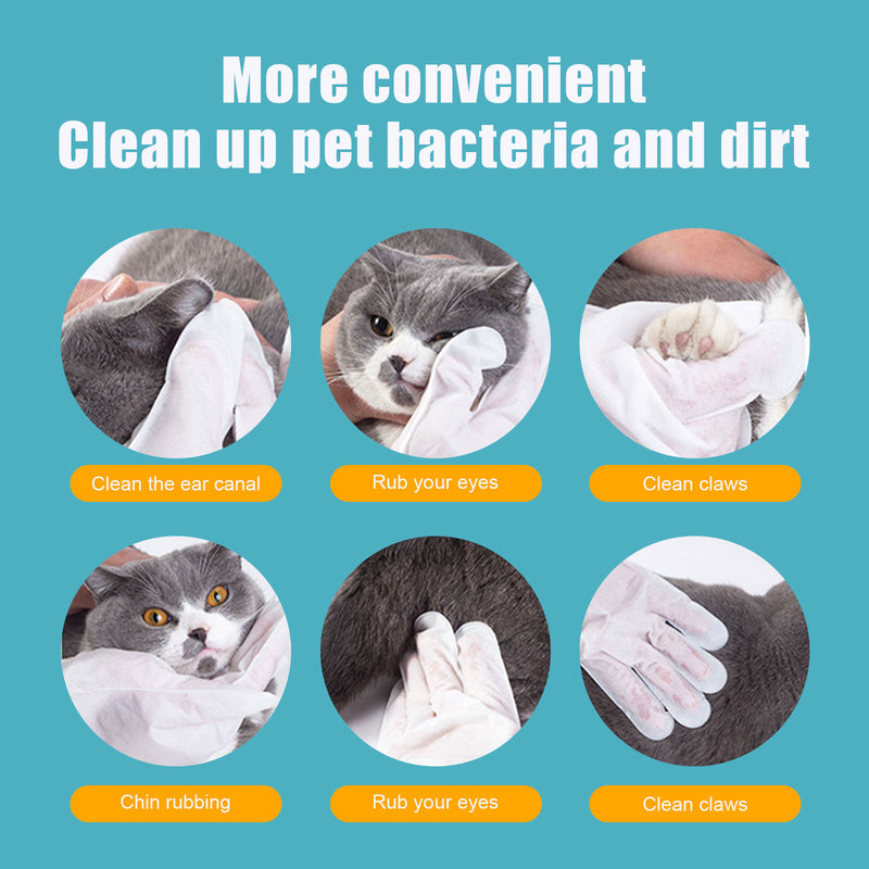 Yegbong pet hair removal wipes Clean wipes no-bath non-woven gloves for felines