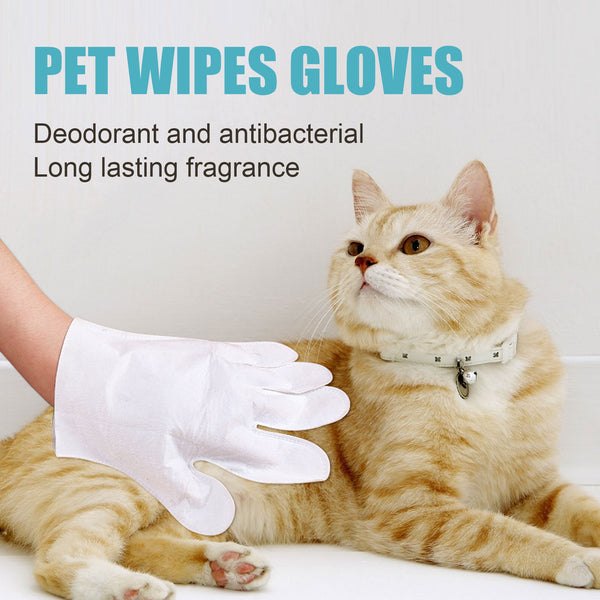 Yegbong pet hair removal wipes Clean wipes no-bath non-woven gloves for felines