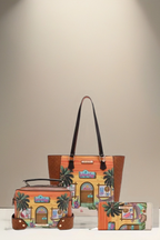 Nicole Lee USA Sun and Sand 3 Piece Bag Set – Stylish Tote, Crossbody & Pouch for Women - RMJOH