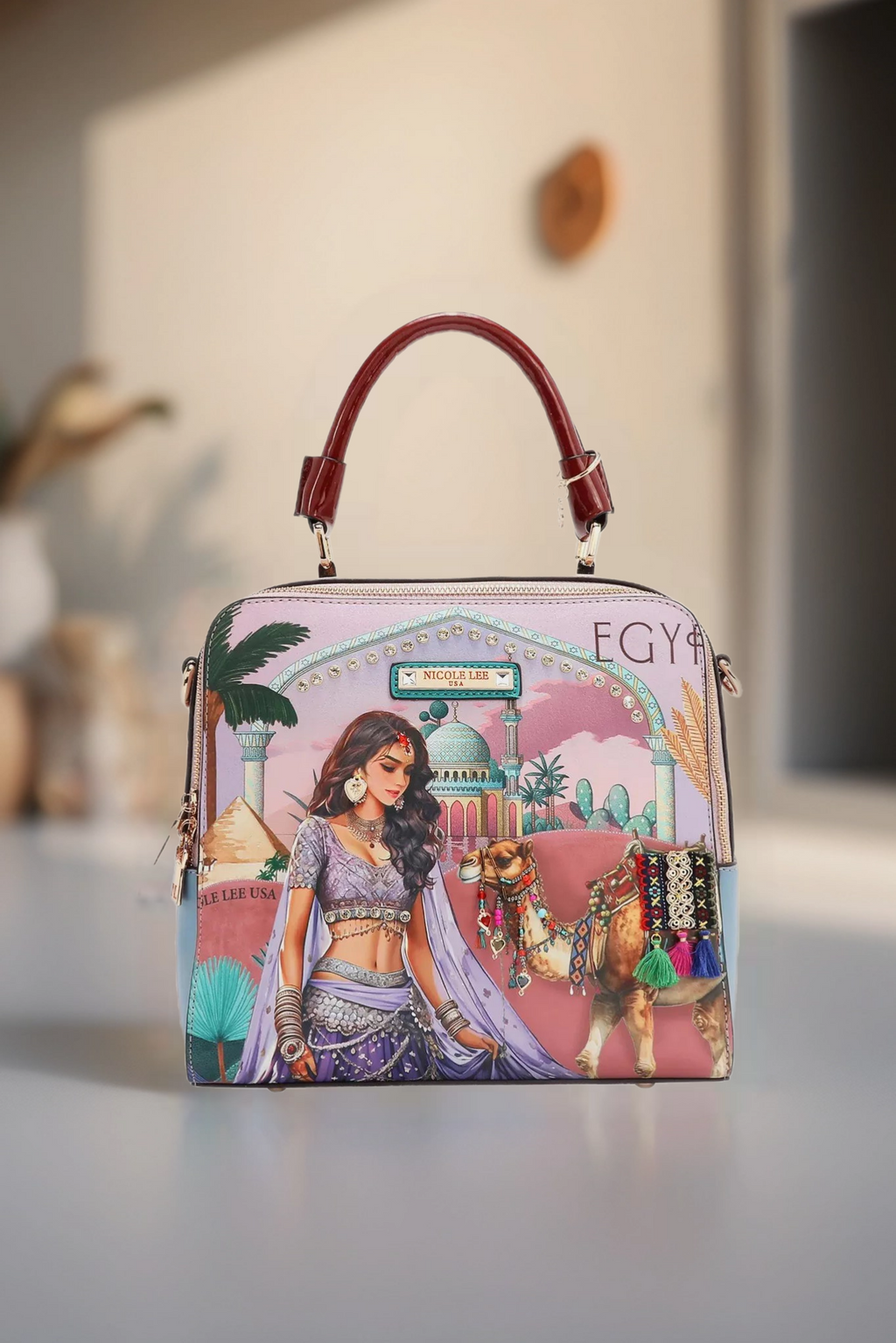 Nicole Lee USA Queen Cleopatra Handbag – Luxury Egyptian Inspired Designer Bag for Women - RMJOH